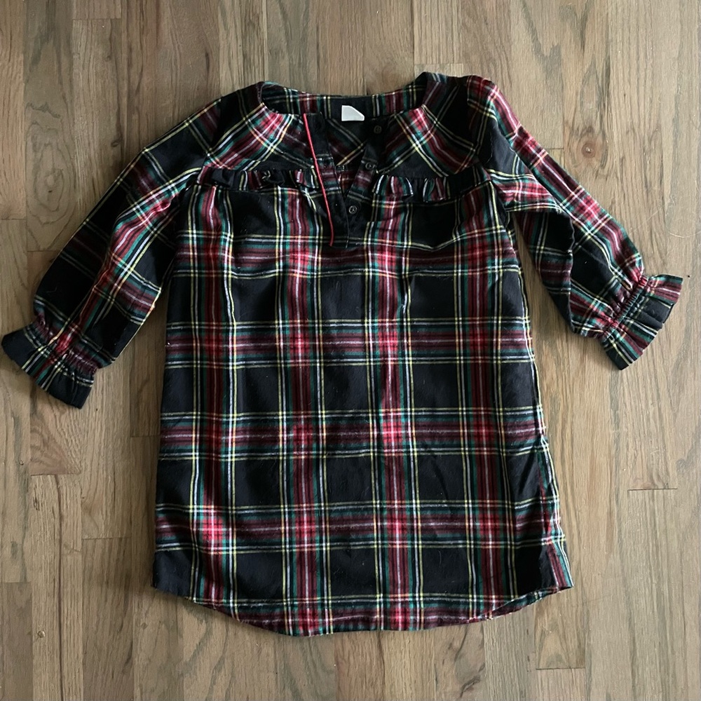Crewcuts Flannel Tartan Plaid Nightgown, Size 7